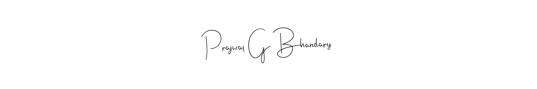 if you are searching for the best signature style for your name Prajwal G Bhandary. so please give up your signature search. here we have designed multiple signature styles  using Andilay-7BmLP. Prajwal G Bhandary signature style 4 images and pictures png