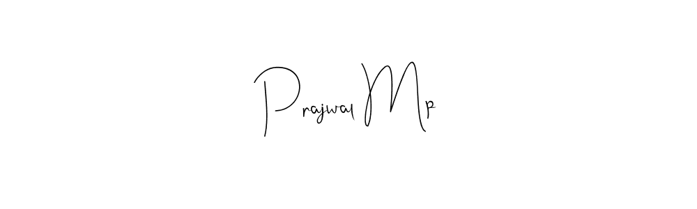 How to make Prajwal Mp name signature. Use Andilay-7BmLP style for creating short signs online. This is the latest handwritten sign. Prajwal Mp signature style 4 images and pictures png