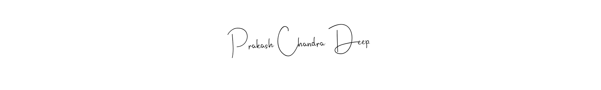 The best way (Andilay-7BmLP) to make a short signature is to pick only two or three words in your name. The name Prakash Chandra Deep include a total of six letters. For converting this name. Prakash Chandra Deep signature style 4 images and pictures png