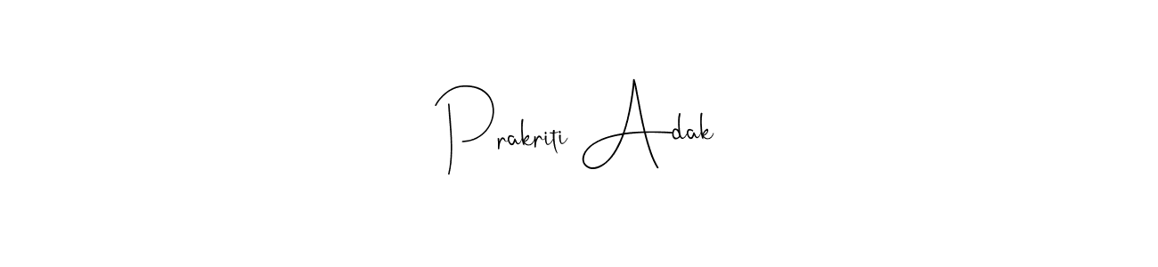 Design your own signature with our free online signature maker. With this signature software, you can create a handwritten (Andilay-7BmLP) signature for name Prakriti Adak. Prakriti Adak signature style 4 images and pictures png