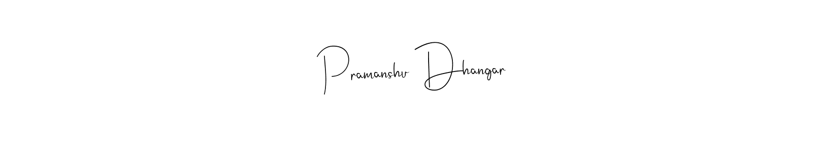 Use a signature maker to create a handwritten signature online. With this signature software, you can design (Andilay-7BmLP) your own signature for name Pramanshu Dhangar. Pramanshu Dhangar signature style 4 images and pictures png