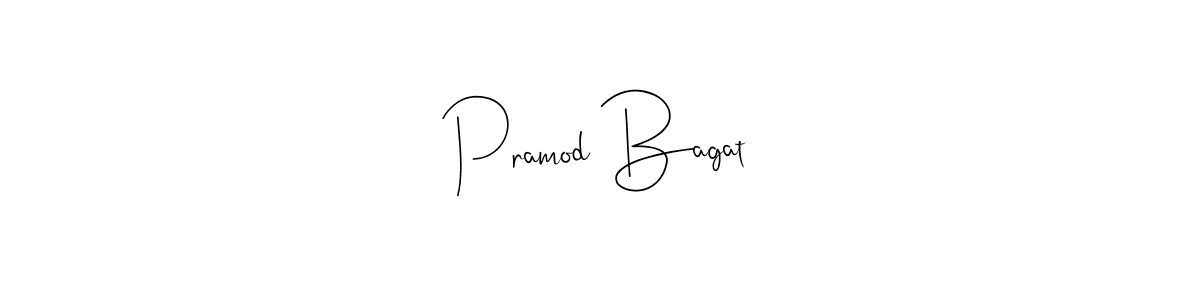 How to make Pramod Bagat name signature. Use Andilay-7BmLP style for creating short signs online. This is the latest handwritten sign. Pramod Bagat signature style 4 images and pictures png