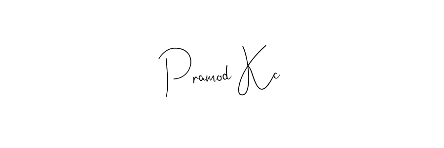 Pramod Kc stylish signature style. Best Handwritten Sign (Andilay-7BmLP) for my name. Handwritten Signature Collection Ideas for my name Pramod Kc. Pramod Kc signature style 4 images and pictures png