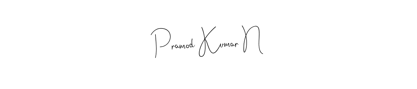 The best way (Andilay-7BmLP) to make a short signature is to pick only two or three words in your name. The name Pramod Kumar N include a total of six letters. For converting this name. Pramod Kumar N signature style 4 images and pictures png