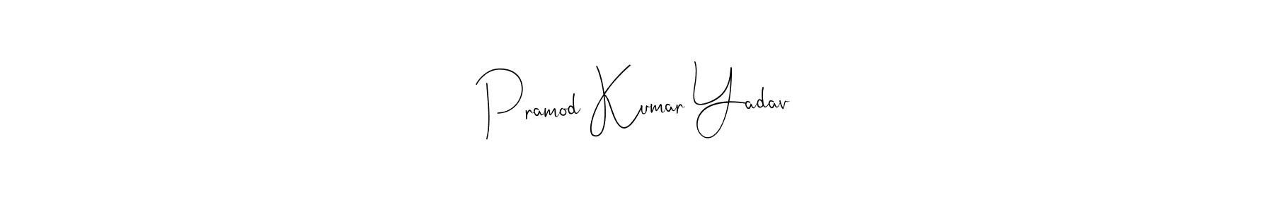 You should practise on your own different ways (Andilay-7BmLP) to write your name (Pramod Kumar Yadav) in signature. don't let someone else do it for you. Pramod Kumar Yadav signature style 4 images and pictures png