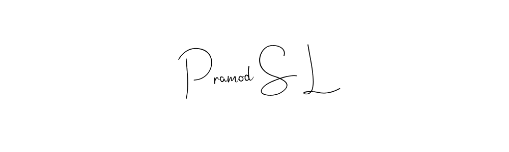 You should practise on your own different ways (Andilay-7BmLP) to write your name (Pramod S L) in signature. don't let someone else do it for you. Pramod S L signature style 4 images and pictures png