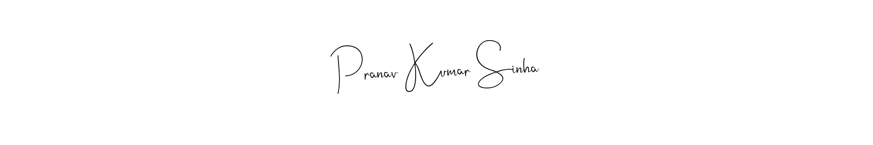 How to make Pranav Kumar Sinha name signature. Use Andilay-7BmLP style for creating short signs online. This is the latest handwritten sign. Pranav Kumar Sinha signature style 4 images and pictures png