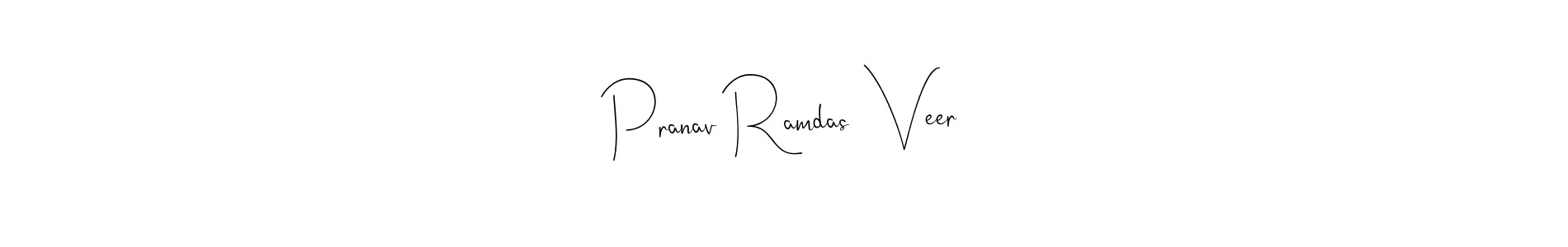 Andilay-7BmLP is a professional signature style that is perfect for those who want to add a touch of class to their signature. It is also a great choice for those who want to make their signature more unique. Get Pranav Ramdas  Veer name to fancy signature for free. Pranav Ramdas  Veer signature style 4 images and pictures png