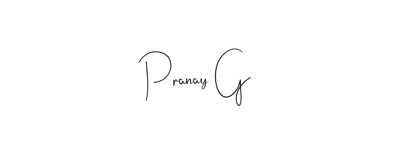 The best way (Andilay-7BmLP) to make a short signature is to pick only two or three words in your name. The name Pranay G include a total of six letters. For converting this name. Pranay G signature style 4 images and pictures png