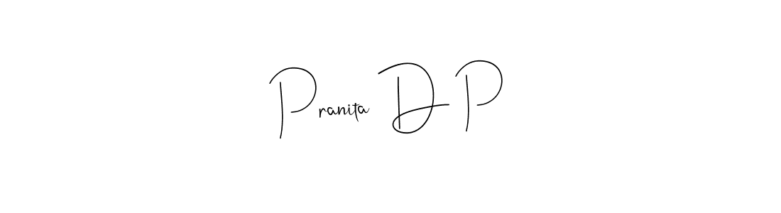 This is the best signature style for the Pranita D P name. Also you like these signature font (Andilay-7BmLP). Mix name signature. Pranita D P signature style 4 images and pictures png