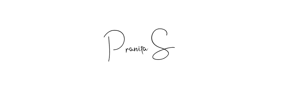 The best way (Andilay-7BmLP) to make a short signature is to pick only two or three words in your name. The name Pranita S include a total of six letters. For converting this name. Pranita S signature style 4 images and pictures png