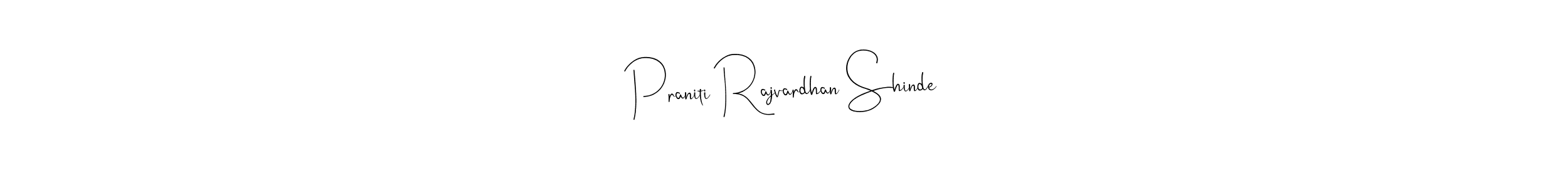 if you are searching for the best signature style for your name Praniti Rajvardhan Shinde. so please give up your signature search. here we have designed multiple signature styles  using Andilay-7BmLP. Praniti Rajvardhan Shinde signature style 4 images and pictures png