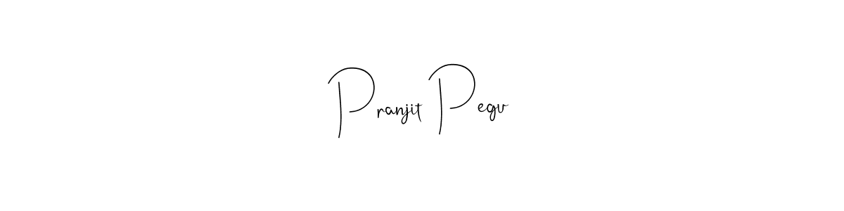 How to make Pranjit Pegu name signature. Use Andilay-7BmLP style for creating short signs online. This is the latest handwritten sign. Pranjit Pegu signature style 4 images and pictures png