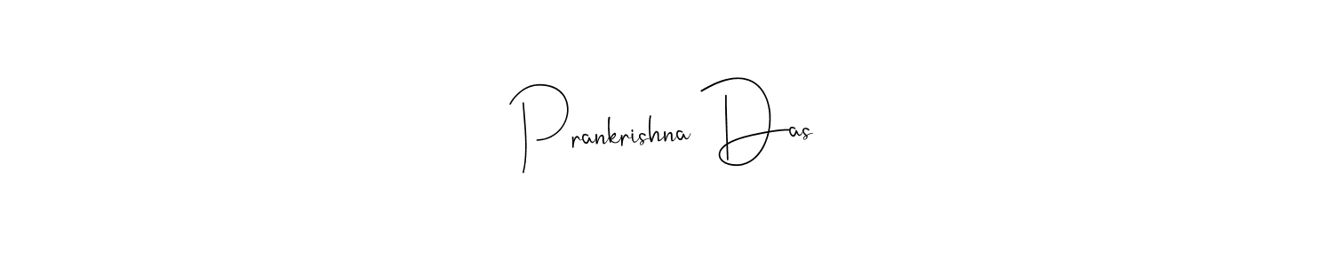 How to make Prankrishna Das name signature. Use Andilay-7BmLP style for creating short signs online. This is the latest handwritten sign. Prankrishna Das signature style 4 images and pictures png