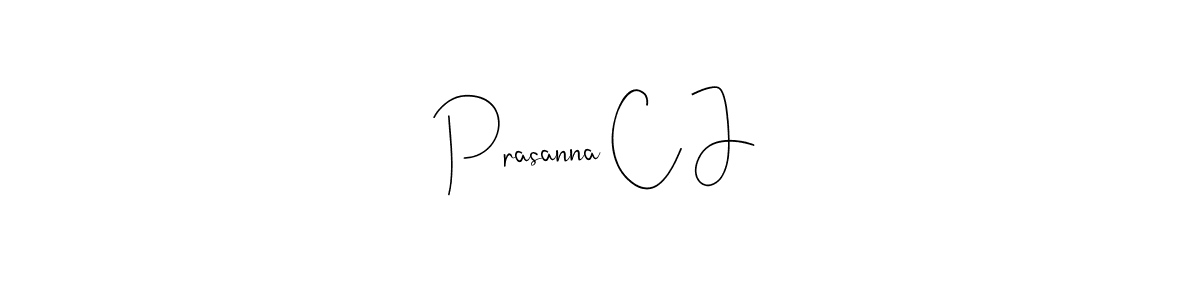 Use a signature maker to create a handwritten signature online. With this signature software, you can design (Andilay-7BmLP) your own signature for name Prasanna C J. Prasanna C J signature style 4 images and pictures png