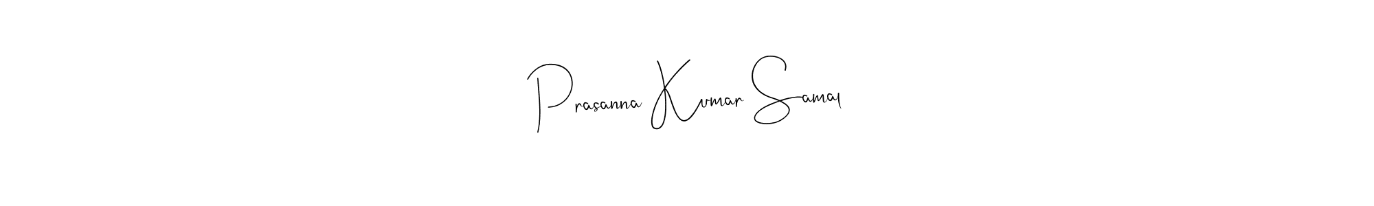 Andilay-7BmLP is a professional signature style that is perfect for those who want to add a touch of class to their signature. It is also a great choice for those who want to make their signature more unique. Get Prasanna Kumar Samal name to fancy signature for free. Prasanna Kumar Samal signature style 4 images and pictures png
