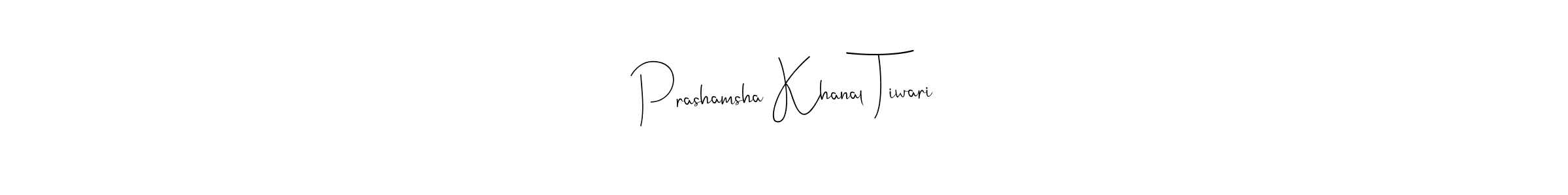Create a beautiful signature design for name Prashamsha Khanal Tiwari. With this signature (Andilay-7BmLP) fonts, you can make a handwritten signature for free. Prashamsha Khanal Tiwari signature style 4 images and pictures png