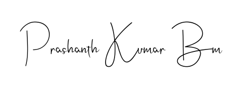 Get an exclusive digital autograph for Prashanth Kumar Bm. The Andilay-7BmLP typeface captures the charm of real penmanship on paper. Prashanth Kumar Bm signature style 4 images and pictures png