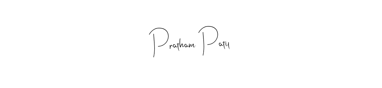 The best way (Andilay-7BmLP) to make a short signature is to pick only two or three words in your name. The name Pratham Patil include a total of six letters. For converting this name. Pratham Patil signature style 4 images and pictures png