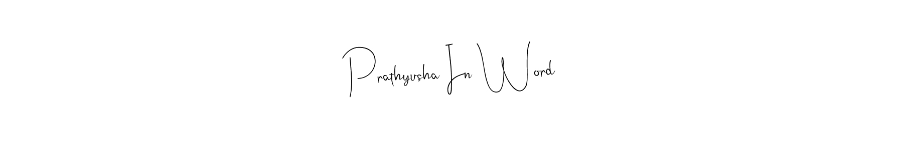 Andilay-7BmLP is a professional signature style that is perfect for those who want to add a touch of class to their signature. It is also a great choice for those who want to make their signature more unique. Get Prathyusha In Word name to fancy signature for free. Prathyusha In Word signature style 4 images and pictures png