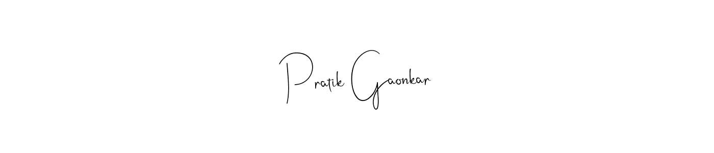 The best way (Andilay-7BmLP) to make a short signature is to pick only two or three words in your name. The name Pratik Gaonkar include a total of six letters. For converting this name. Pratik Gaonkar signature style 4 images and pictures png
