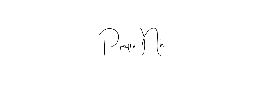 Pratik Nk stylish signature style. Best Handwritten Sign (Andilay-7BmLP) for my name. Handwritten Signature Collection Ideas for my name Pratik Nk. Pratik Nk signature style 4 images and pictures png