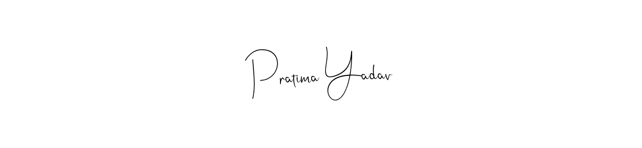 How to make Pratima Yadav name signature. Use Andilay-7BmLP style for creating short signs online. This is the latest handwritten sign. Pratima Yadav signature style 4 images and pictures png