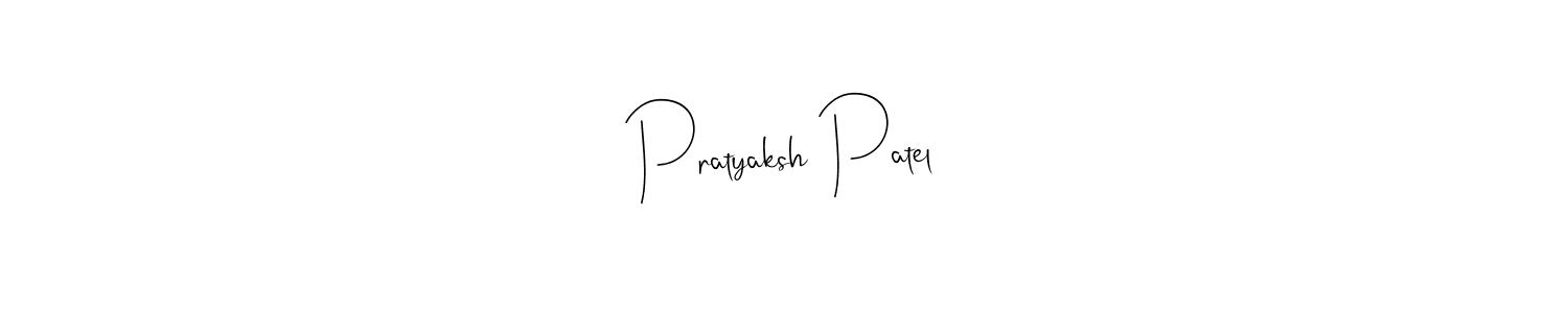 Andilay-7BmLP is a professional signature style that is perfect for those who want to add a touch of class to their signature. It is also a great choice for those who want to make their signature more unique. Get Pratyaksh Patel name to fancy signature for free. Pratyaksh Patel signature style 4 images and pictures png