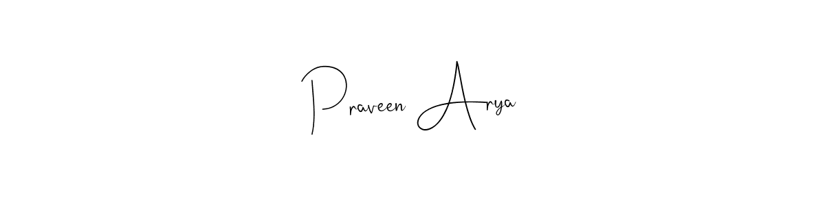 Make a beautiful signature design for name Praveen Arya. Use this online signature maker to create a handwritten signature for free. Praveen Arya signature style 4 images and pictures png
