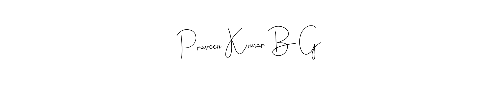 How to Draw Praveen Kumar B G signature style? Andilay-7BmLP is a latest design signature styles for name Praveen Kumar B G. Praveen Kumar B G signature style 4 images and pictures png