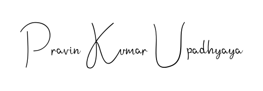 Personalize your online presence with Pravin Kumar Upadhyaya signature rendered in elegant Andilay-7BmLP font. Great for website footers and blogs. Pravin Kumar Upadhyaya signature style 4 images and pictures png