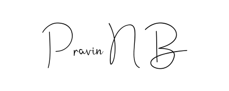 The Andilay-7BmLP typeface gives name Pravin N B a refined look. Suitable for certificates, diplomas, and official verification. Pravin N B signature style 4 images and pictures png