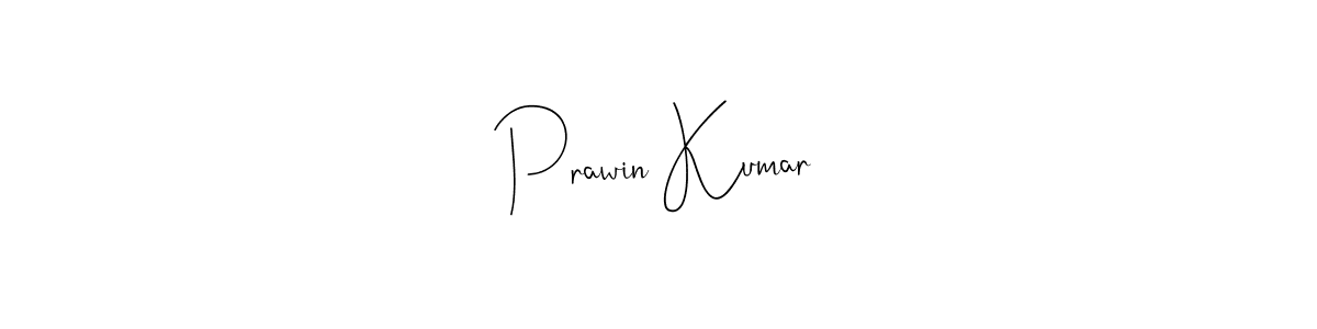 How to make Prawin Kumar name signature. Use Andilay-7BmLP style for creating short signs online. This is the latest handwritten sign. Prawin Kumar signature style 4 images and pictures png