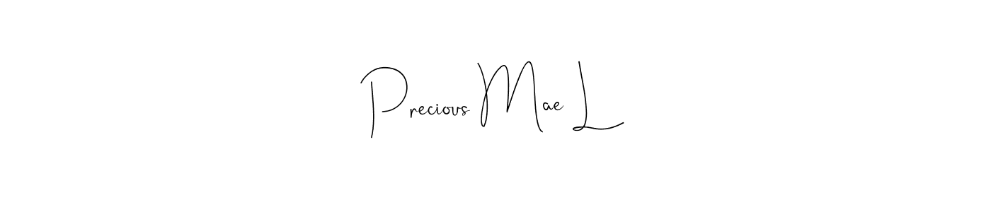 Use a signature maker to create a handwritten signature online. With this signature software, you can design (Andilay-7BmLP) your own signature for name Precious Mae L. Precious Mae L signature style 4 images and pictures png