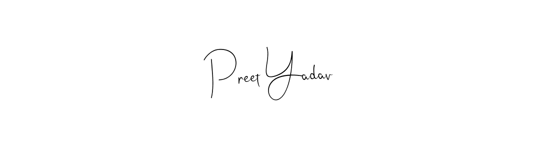 It looks lik you need a new signature style for name Preet Yadav. Design unique handwritten (Andilay-7BmLP) signature with our free signature maker in just a few clicks. Preet Yadav signature style 4 images and pictures png