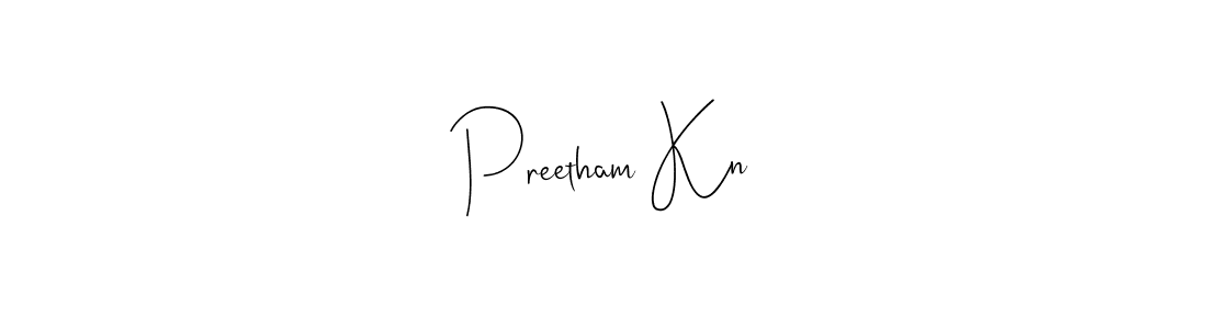Make a beautiful signature design for name Preetham Kn. Use this online signature maker to create a handwritten signature for free. Preetham Kn signature style 4 images and pictures png