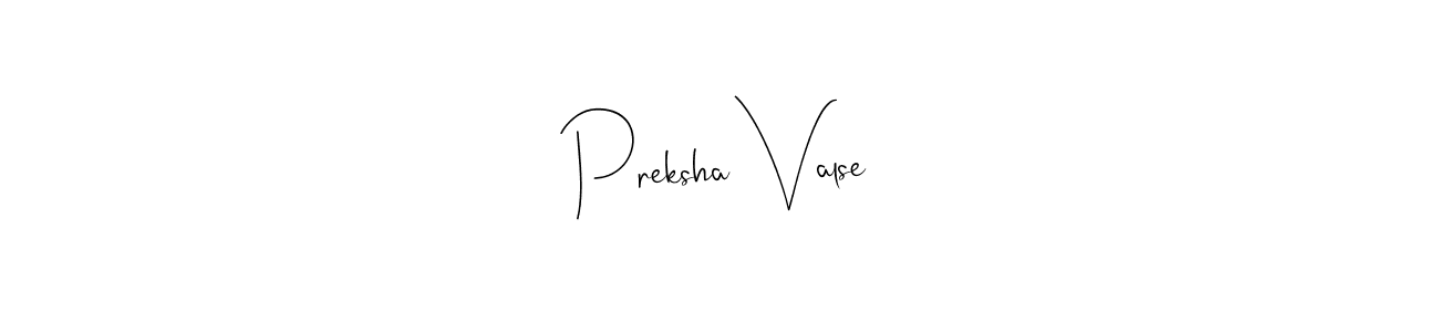 if you are searching for the best signature style for your name Preksha Valse. so please give up your signature search. here we have designed multiple signature styles  using Andilay-7BmLP. Preksha Valse signature style 4 images and pictures png