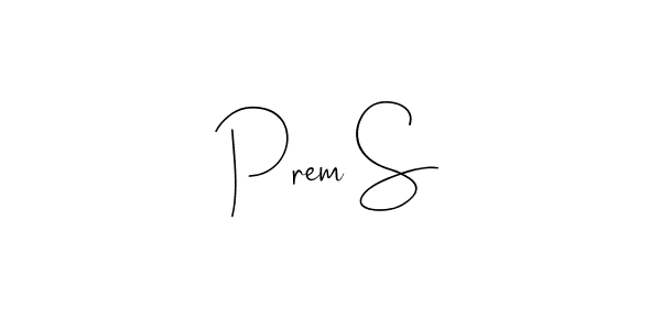 Use a signature maker to create a handwritten signature online. With this signature software, you can design (Andilay-7BmLP) your own signature for name Prem S. Prem S signature style 4 images and pictures png