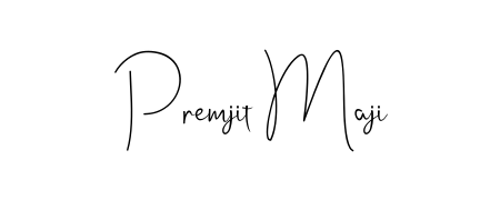 Get inspired by this graceful Andilay-7BmLP signature style for name Premjit Maji. Smooth loops and balanced proportions for everyday use. Premjit Maji signature style 4 images and pictures png