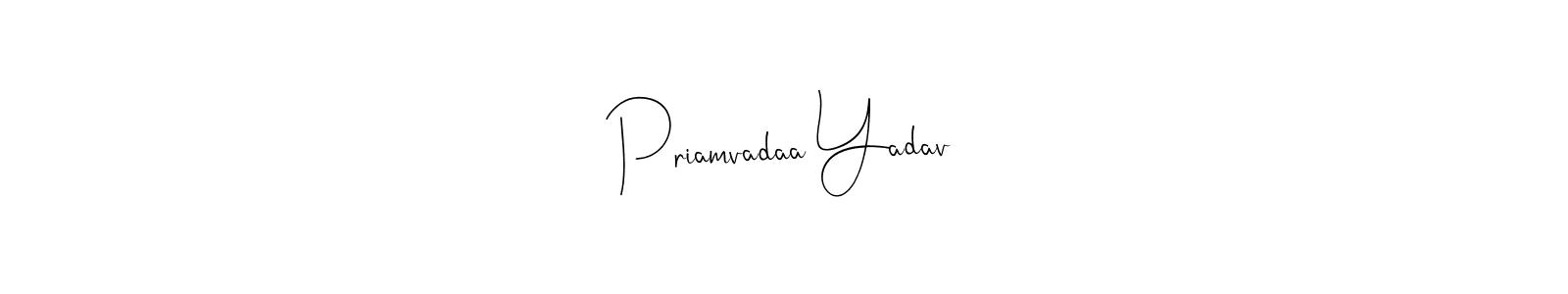 if you are searching for the best signature style for your name Priamvadaa Yadav. so please give up your signature search. here we have designed multiple signature styles  using Andilay-7BmLP. Priamvadaa Yadav signature style 4 images and pictures png