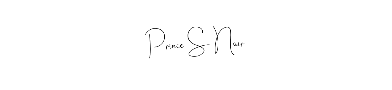 Andilay-7BmLP is a professional signature style that is perfect for those who want to add a touch of class to their signature. It is also a great choice for those who want to make their signature more unique. Get Prince S Nair name to fancy signature for free. Prince S Nair signature style 4 images and pictures png