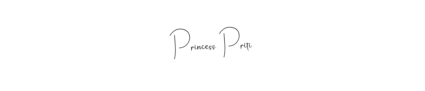 Andilay-7BmLP is a professional signature style that is perfect for those who want to add a touch of class to their signature. It is also a great choice for those who want to make their signature more unique. Get Princess Priti name to fancy signature for free. Princess Priti signature style 4 images and pictures png
