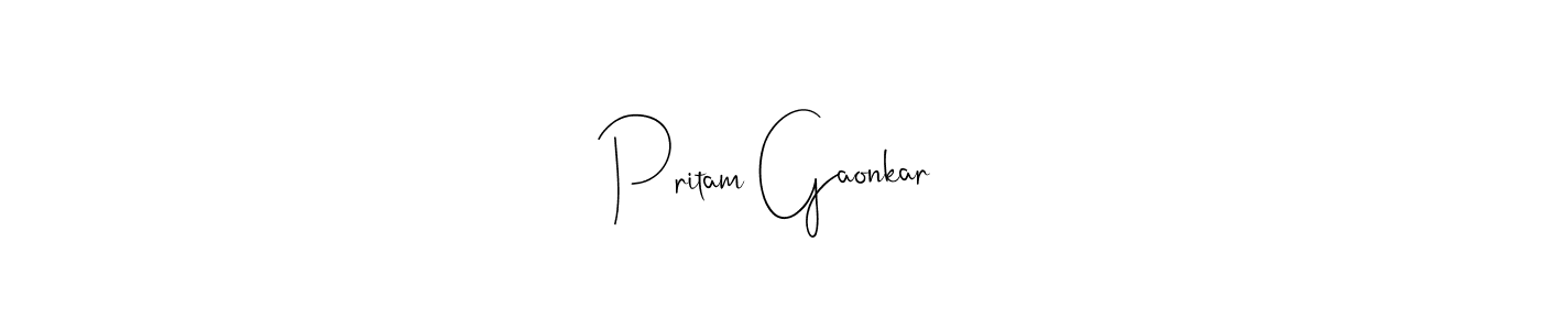 You should practise on your own different ways (Andilay-7BmLP) to write your name (Pritam Gaonkar) in signature. don't let someone else do it for you. Pritam Gaonkar signature style 4 images and pictures png