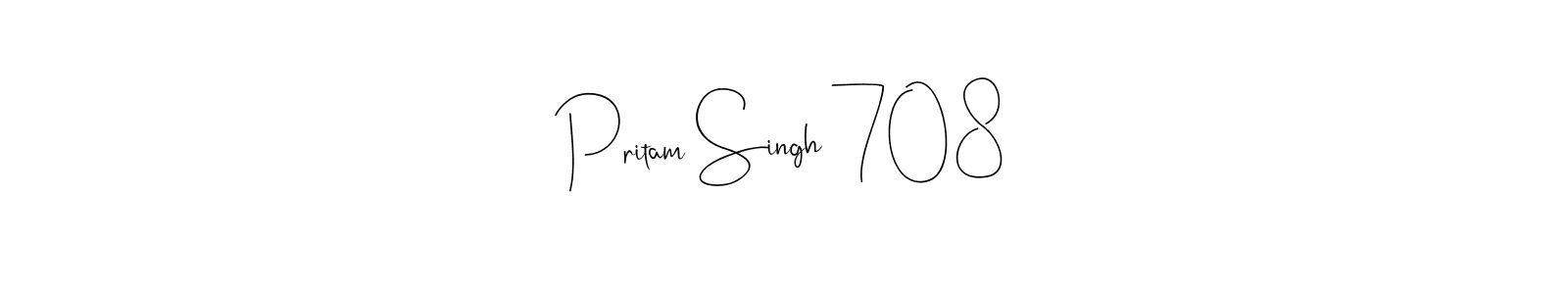 Design your own signature with our free online signature maker. With this signature software, you can create a handwritten (Andilay-7BmLP) signature for name Pritam Singh 708. Pritam Singh 708 signature style 4 images and pictures png