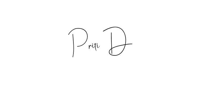 This is the best signature style for the Priti D name. Also you like these signature font (Andilay-7BmLP). Mix name signature. Priti D signature style 4 images and pictures png