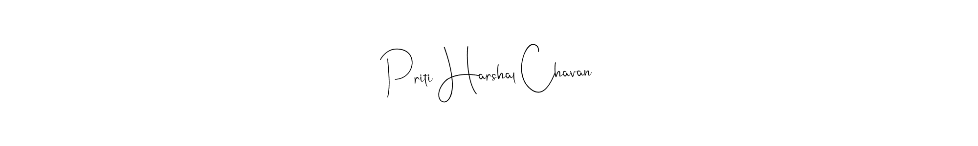 Use a signature maker to create a handwritten signature online. With this signature software, you can design (Andilay-7BmLP) your own signature for name Priti Harshal Chavan. Priti Harshal Chavan signature style 4 images and pictures png