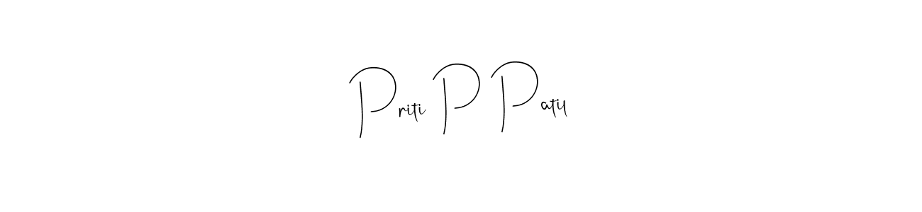 The best way (Andilay-7BmLP) to make a short signature is to pick only two or three words in your name. The name Priti P Patil include a total of six letters. For converting this name. Priti P Patil signature style 4 images and pictures png