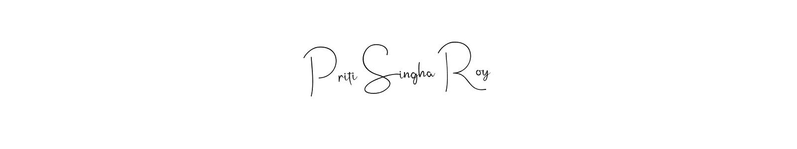 Andilay-7BmLP is a professional signature style that is perfect for those who want to add a touch of class to their signature. It is also a great choice for those who want to make their signature more unique. Get Priti Singha Roy name to fancy signature for free. Priti Singha Roy signature style 4 images and pictures png