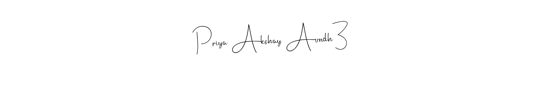 Create a beautiful signature design for name Priya Akshay Aundh3. With this signature (Andilay-7BmLP) fonts, you can make a handwritten signature for free. Priya Akshay Aundh3 signature style 4 images and pictures png