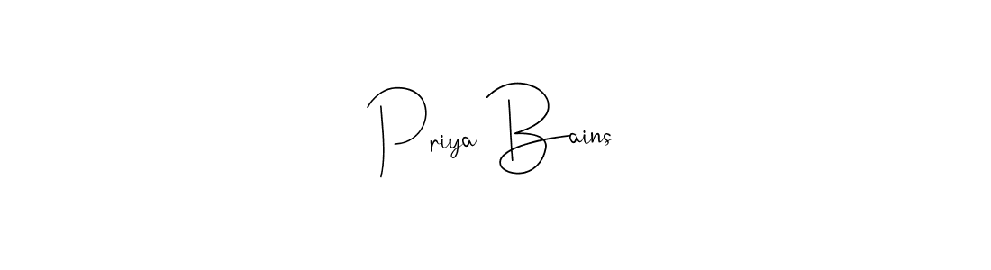 The best way (Andilay-7BmLP) to make a short signature is to pick only two or three words in your name. The name Priya Bains include a total of six letters. For converting this name. Priya Bains signature style 4 images and pictures png
